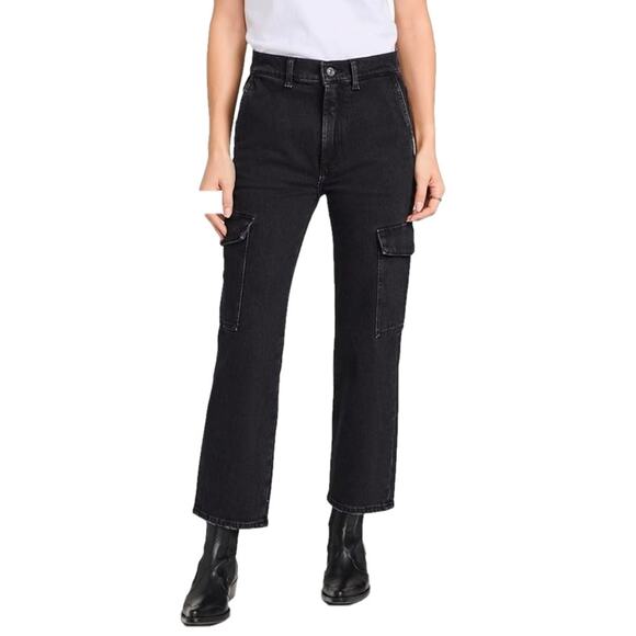 7 For All Mankind Women's Jeans Cargo Pants Stretch Straight NWT - Picture 2 of 13